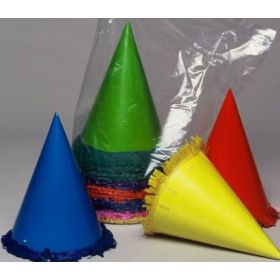 Party Hats Neon With Trim Pkt 50