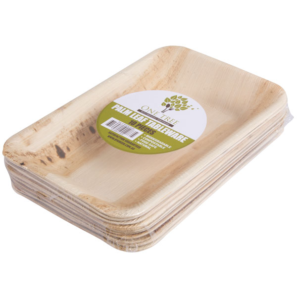 Plate Palm Leaf Retail Pack-Rect.240x160