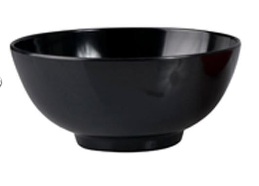 Bowl Black Melamine 17cm Soup/Noodle