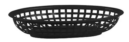 Basket Bread Plastic Oval Black 240x150