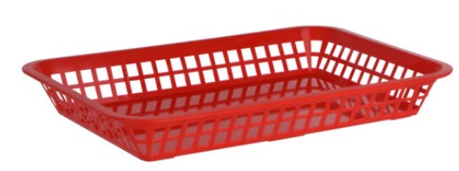 Basket Plastic Rect Red 300x215x42mm