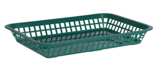 Basket Plastic Rect Green 300x215x42mm