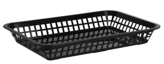 Basket Plastic Rect Black 300x215x42mm