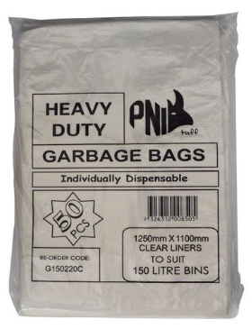 Bags Garbage Ig35 Heavy Duty Nat 150 Lit