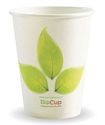 Cup Biopak Single Wall 12oz White Leaf
