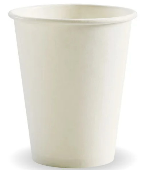 Cup Biopak Single Wall 8oz White  80mm