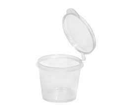 Cups Plastic 30ml With Hinged Lid