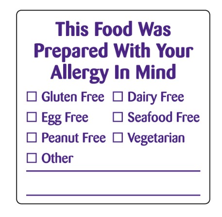 Day Dot Food Allergy Label 24mm Round