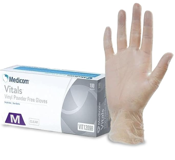 Gloves Latex Clear Medium Powder Free