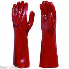 Gloves 40cm Pvc Work Single Dipped Red
