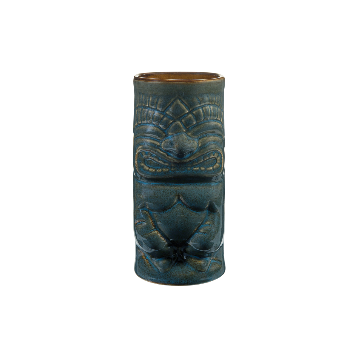 Glass Ceramic Tiki Blue Cooler 591ml