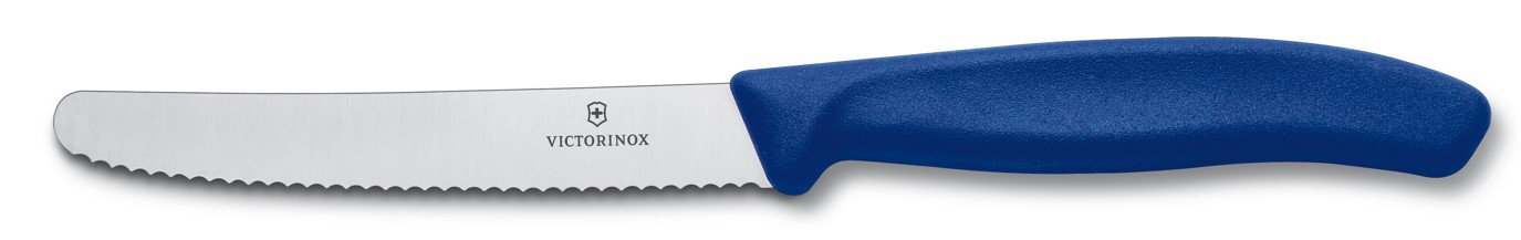 Knife Vict Wavy Edge 11cm Round Blue Hnd