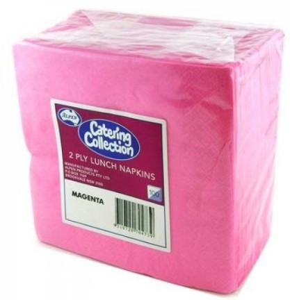 Napkins 2 Ply Lunch  Magenta (Hot Pink)