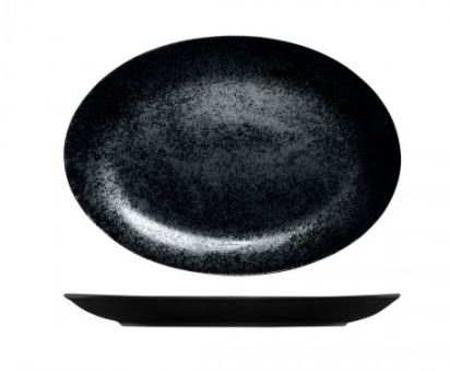 Plate Karbon Oval Black 360mm