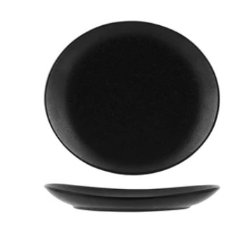 Plate Tablekraft Black Oval 210x190