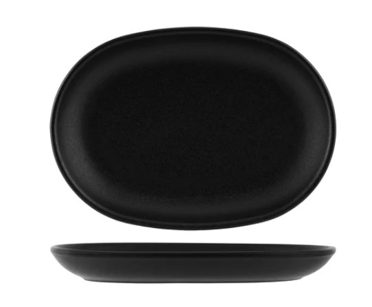 Plate Tablekraft Black Oval 300mm