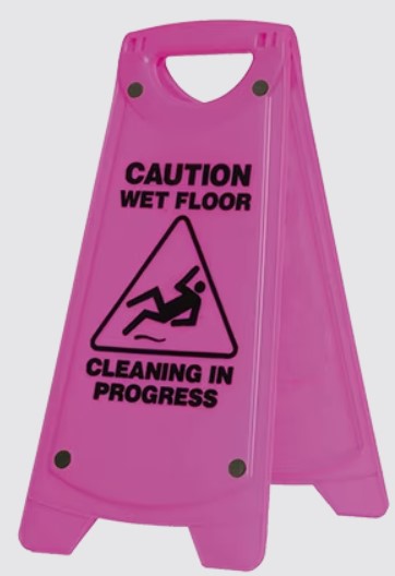 Sign Floor "Wet/Cleaning In Progres"Pink