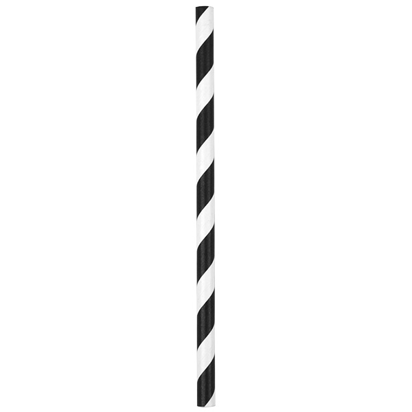 Straw Paper 200mm Black White Stripe