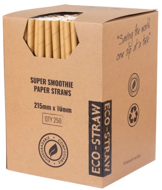 Straw Paper Super Smoothie Kraft 10mm