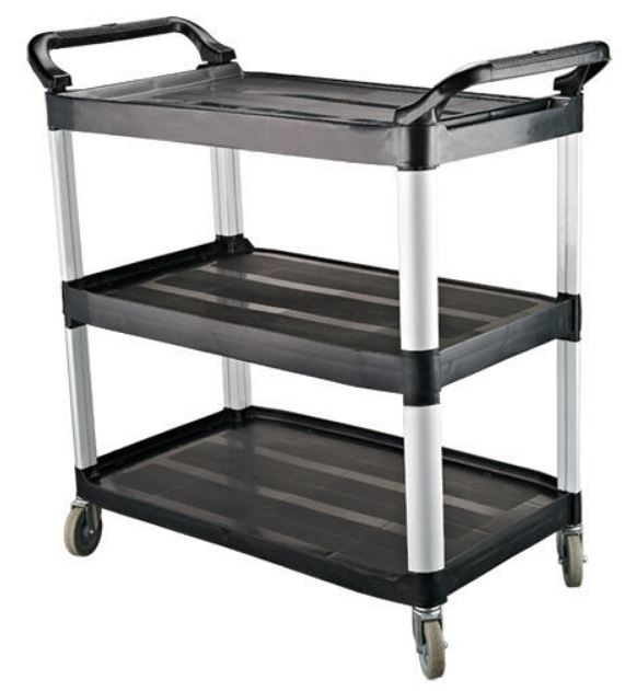 Trolley Clearing Black 3tier845x430x950