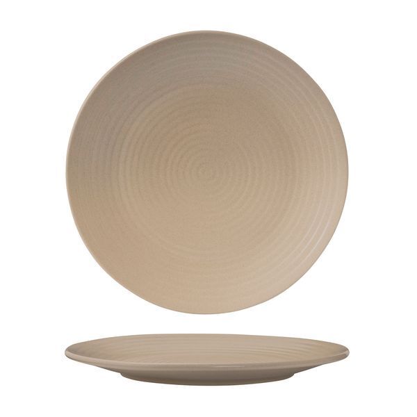 Round Coupe Plate Ribbed Zuma Sand 265mm