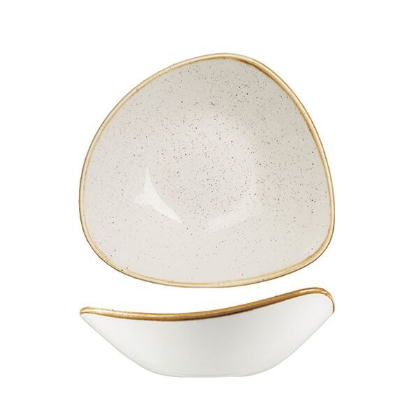 Bowl Triangular Stonecast White 230mm