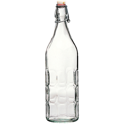 Bottle Glass 1lt W/Stop Moresca-Dimpled
