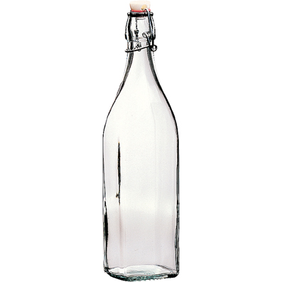 Bottle Glass 1lt W/Stop Swing Square