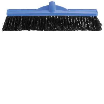 Broom 450mm Med/Stiff Poly Blue B-12131