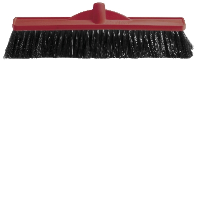 Broom 450mm Med/Stiff Poly Red B-12131r