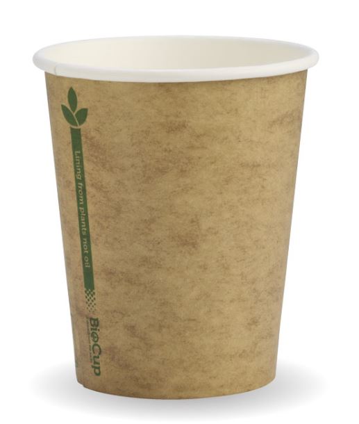 Cup Bio 8oz Green Line Single Wall