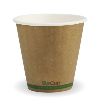 Cup Bio 8oz Kraft Single Wall (90mm) Gs