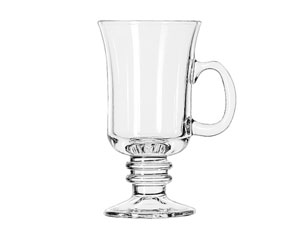 Glass Irish Coffee 2ring Stem Mug 236ml