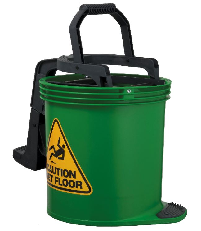 Mop Bucket 16l Green Plastic With Castor