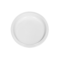 Plates 180mm Plastic White Biodegradable