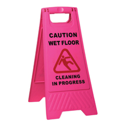 Sign Wet Floor Pink A Frame