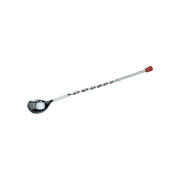 Spoon Muddler Bar S/S 28cm Twist Red End